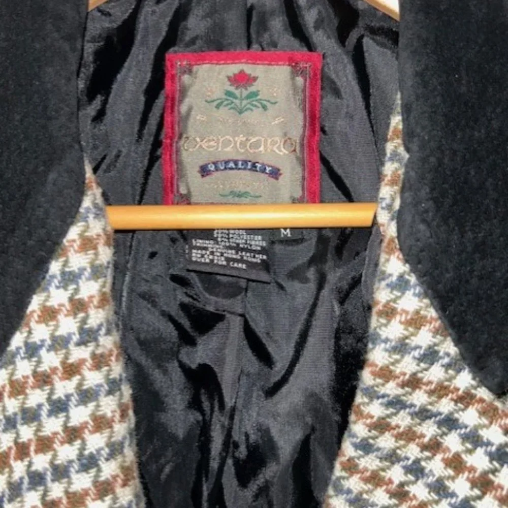 Ventura Quality Blazer Houndstooth Jacket Women's Size M Medium EUC Wool Acrylic